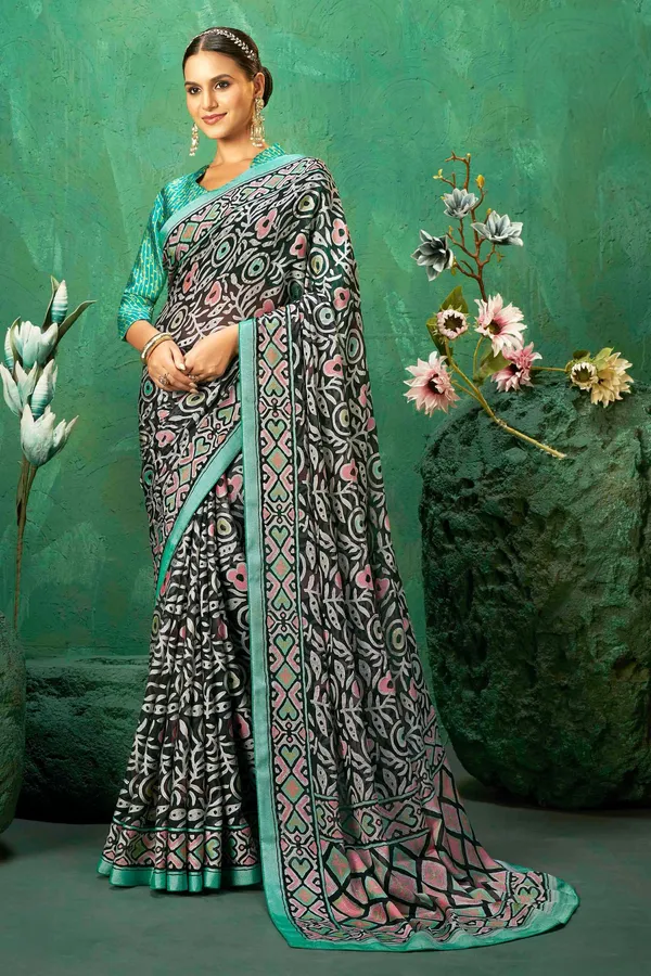 Multicolor_Exclusive_Brasso_Fabric_With_Attractive_Signature_Burnout_Motifs_&_A_Contrast_Border_For_Festive_Elegance_&_Effortless_Drape.