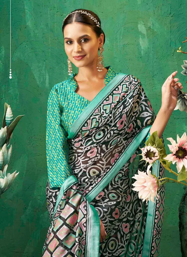 Multicolor_Exclusive_Brasso_Fabric_With_Attractive_Signature_Burnout_Motifs_&_A_Contrast_Border_For_Festive_Elegance_&_Effortless_Drape.