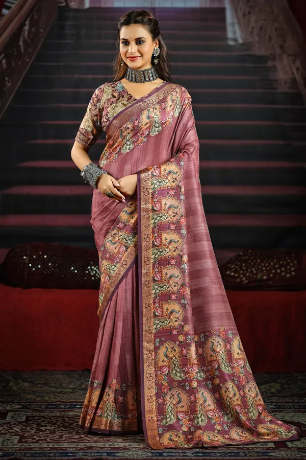 Lavender_Pink_Rich_Saree_Adorned_With_Traditional_Peacock_&_Floral_Motifs,_Featuring_An_Ornate_Border_&_Pallu,_Ideal_For_Festive_&_Ethnic_Celebrations