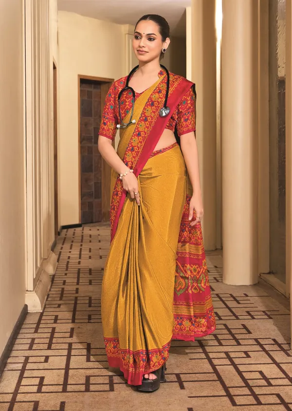 Golden_Yellow_With_Red_Border_Design_Women'S_Premium_Italian_Silk_Small_Butty