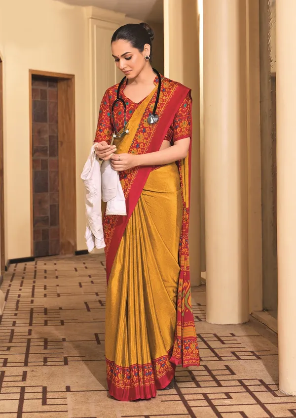 Golden_Yellow_With_Red_Border_Design_Women'S_Premium_Italian_Silk_Small_Butty