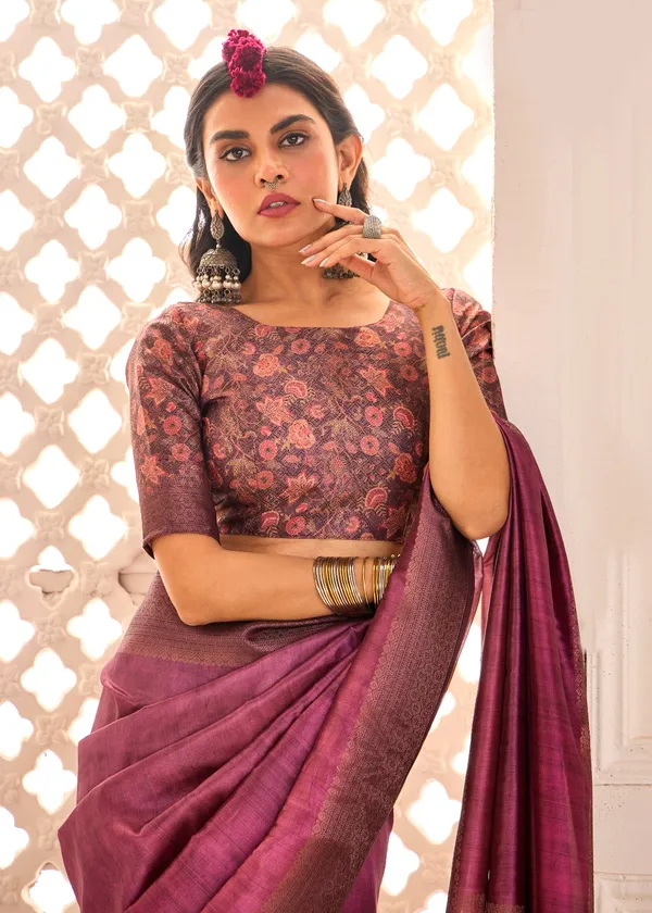 Purple_and_gold-toned__Tusser_Silk_Shaded_Combination_With_Weaving_Zari_Border_Designer_Look_Saree