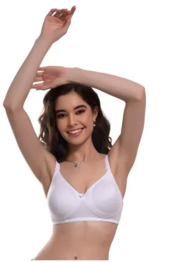 White_Light_Padded_Everyday_Lightly_Padded_Bra_Full_Support_Regular_Cotton_Bra_Non-Wired_Wirefree_Adjustable_Straps_Anti_Bacterial_For_Women