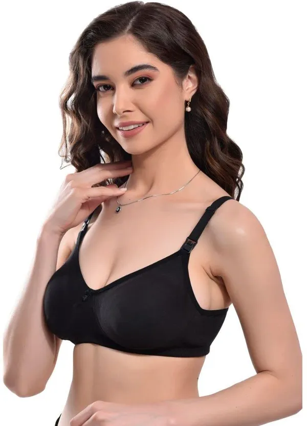 Black_Full_Coverage_Non_Padded_Bra_Full_Support_Regular_Cotton_Bra_Non-Wired_Wirefree_Adjustable_Straps_Anti_Bacterial_For_Women