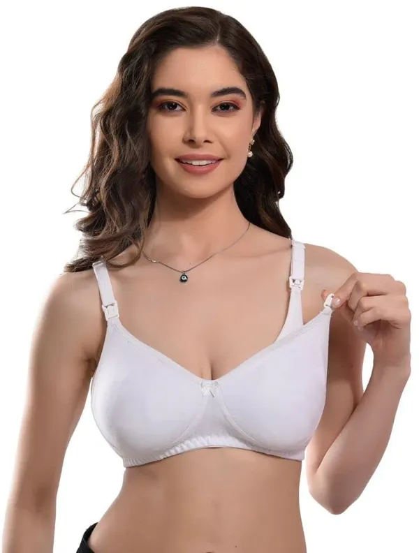 White_Seamless_Maternity_Bra_Comfort_Support_Nursing_Bra_Pregnant_New_Moms_For_Women