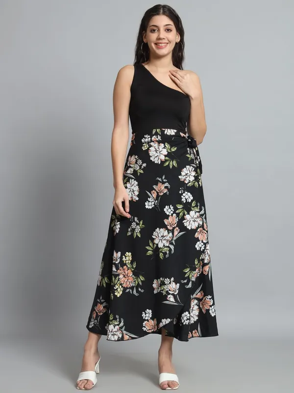 Black_Floral_Print_Wrap_Around_Skirt_Printed_Skirt_Western_Wrap_Around_For_Women