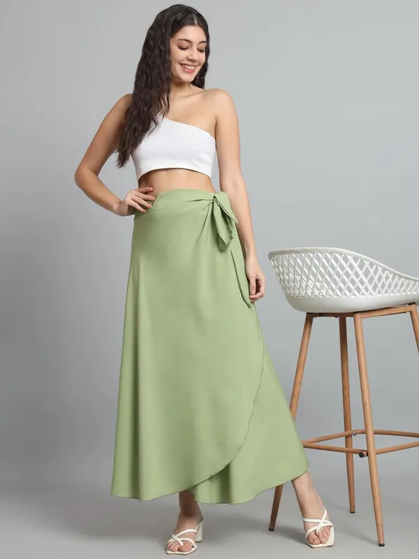Pista_Green_Long_Wrap_Around_Maxi_Skirt_|_Wear_Long_Skirt_For_Women