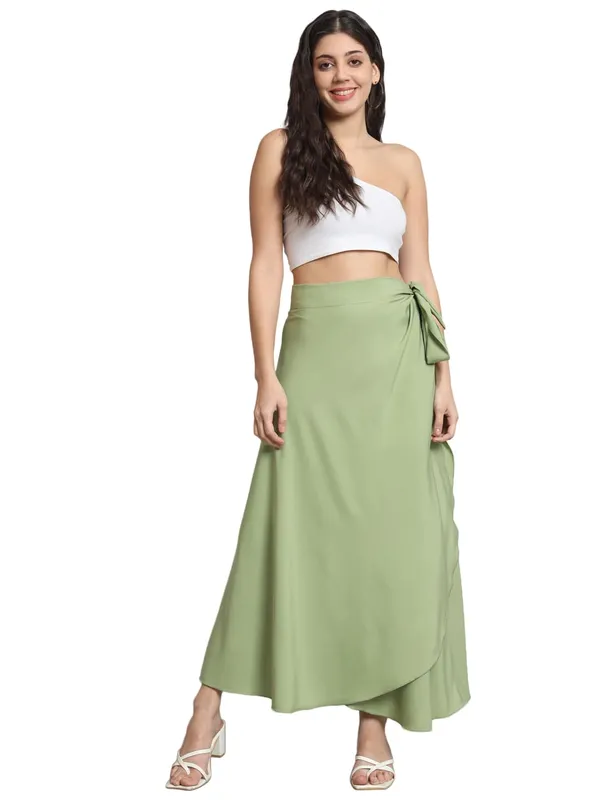 Pista_Green_Long_Wrap_Around_Maxi_Skirt_|_Wear_Long_Skirt_For_Women