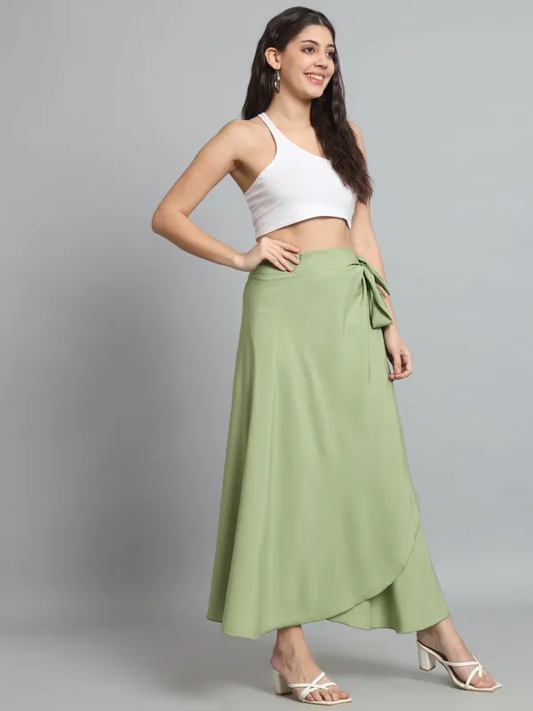 Pista_Green_Long_Wrap_Around_Maxi_Skirt_|_Wear_Long_Skirt_For_Women
