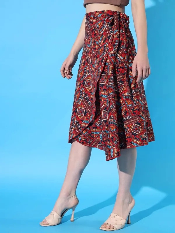Multicolor_Midi_Jaipuri_Print_Wrap_Around_Maxi_Skirt_|_Wear_Midi_Skirt_Color_-_Maroon_For_Women