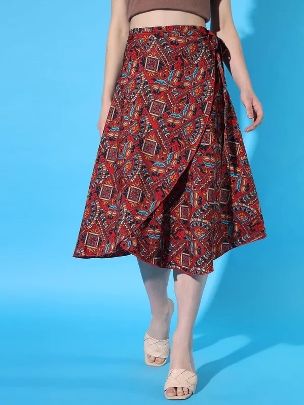 Multicolor_Midi_Jaipuri_Print_Wrap_Around_Maxi_Skirt_|_Wear_Midi_Skirt_Color_-_Maroon_For_Women