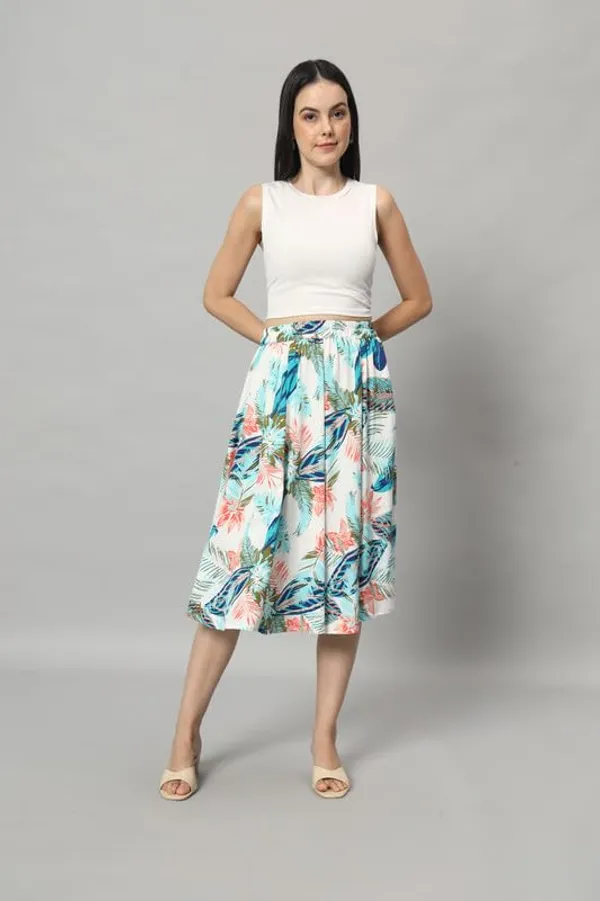 White_Textured_Printed_Midi_Around_Skirt_Wear_Midi_Skirt_For_Women