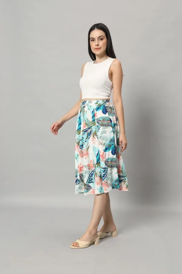 White_Textured_Printed_Midi_Around_Skirt_Wear_Midi_Skirt_For_Women