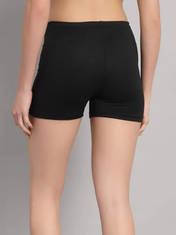 Black_Stretchable_Cotton_Stretch_Way_Lycra_Fabric_Cycling/Yoga/Casual_Shorts_For_Women