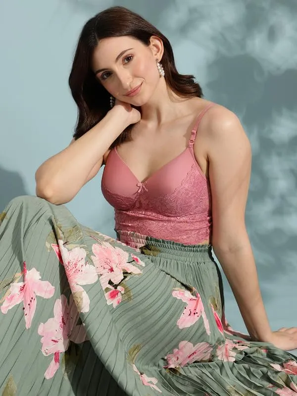 Rose_Lace_Lightly_Padded_Full_Cup_Wire_Free_Bralette_Bra_For_Women