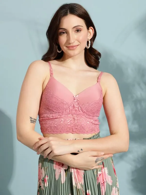 Rose_Lace_Lightly_Padded_Full_Cup_Wire_Free_Bralette_Bra_For_Women