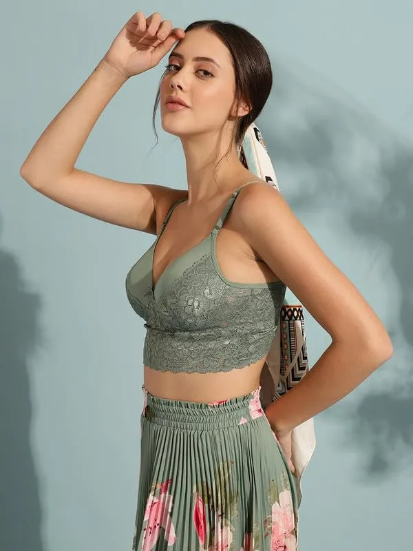 Olive_Green_Lace_Lightly_Padded_Full_Cup_Wire_Free_Bralette_Bra_For_Women