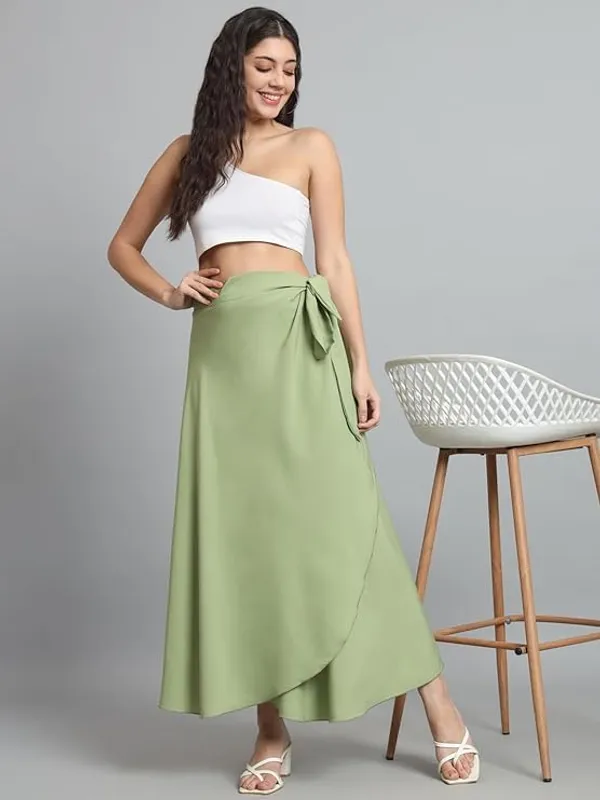 Pista_&_Black_Combo_Long_Wrap_Around_Maxi_Skirt_|_Wear_Long_Skirt_For_Women_(Pack_Of_2)