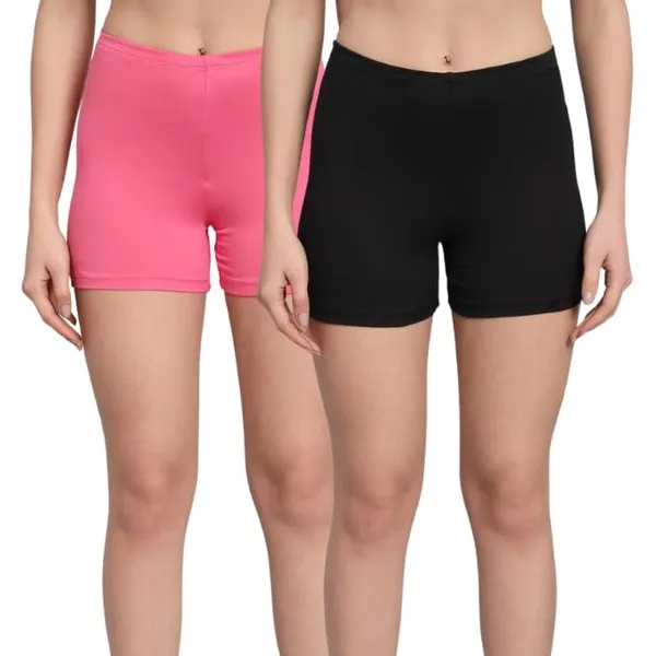 Pink_&_Black_Workout_Yoga_Athletic_Running_Dance_Gym_Shorts_High_Waist_Cheerleader_Volleyball_Short_Pants_For_Women_(Pack_Of_2)