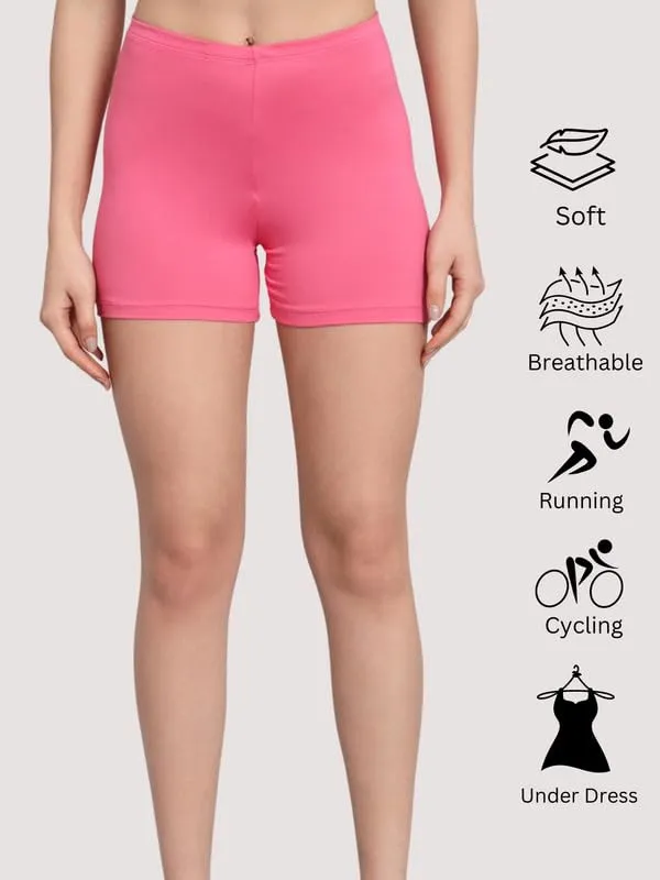 Pink_&_Black_Workout_Yoga_Athletic_Running_Dance_Gym_Shorts_High_Waist_Cheerleader_Volleyball_Short_Pants_For_Women_(Pack_Of_2)