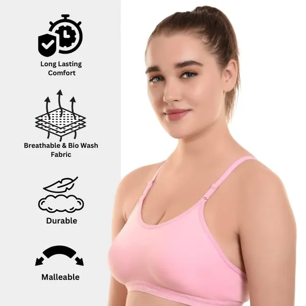 Pink_Non-Padded_Full_Coverage_Cup_Wire_Free_Bra_For_Women
