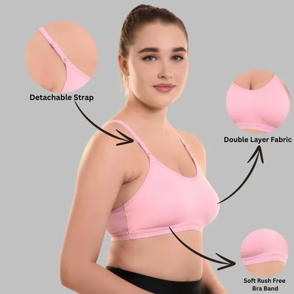 Pink_Non-Padded_Full_Coverage_Cup_Wire_Free_Bra_For_Women