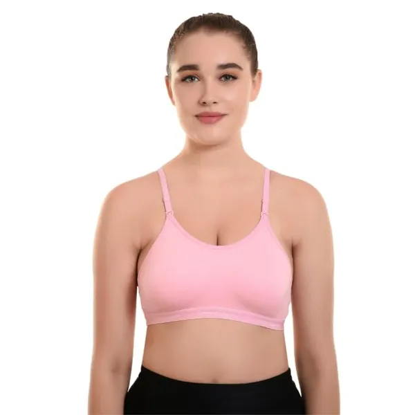 Pink_Non-Padded_Full_Coverage_Cup_Wire_Free_Bra_For_Women