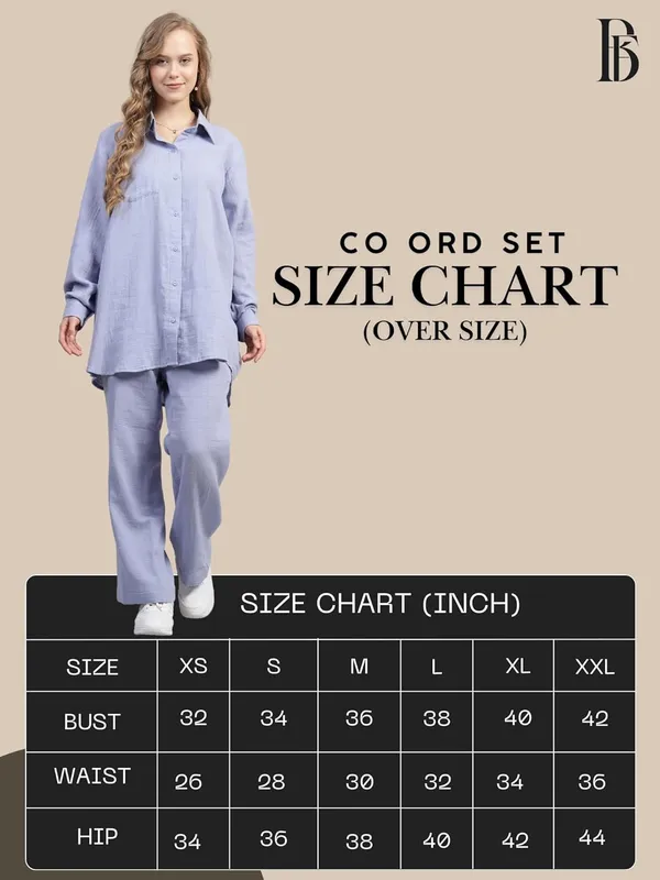 Skyblue_Muslin_Cotton_Co-Ord_Set_|__Two_Piece_Set_Shirt_Pant_For_Women