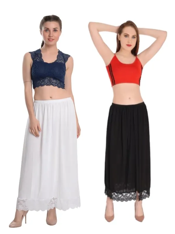 White_Black_Hosiery_Petticoat_And_Inskirt_Underskirt_Cotton_Inskirt_Saree_Petticoats_For_Women_(Pack_Of_2)
