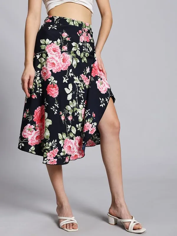 Dark_Blue_Floral_Midi_Textured_Print_Wrap_Around_Maxi_Skirt_|_Wear_Midi_Skirt_For_Women