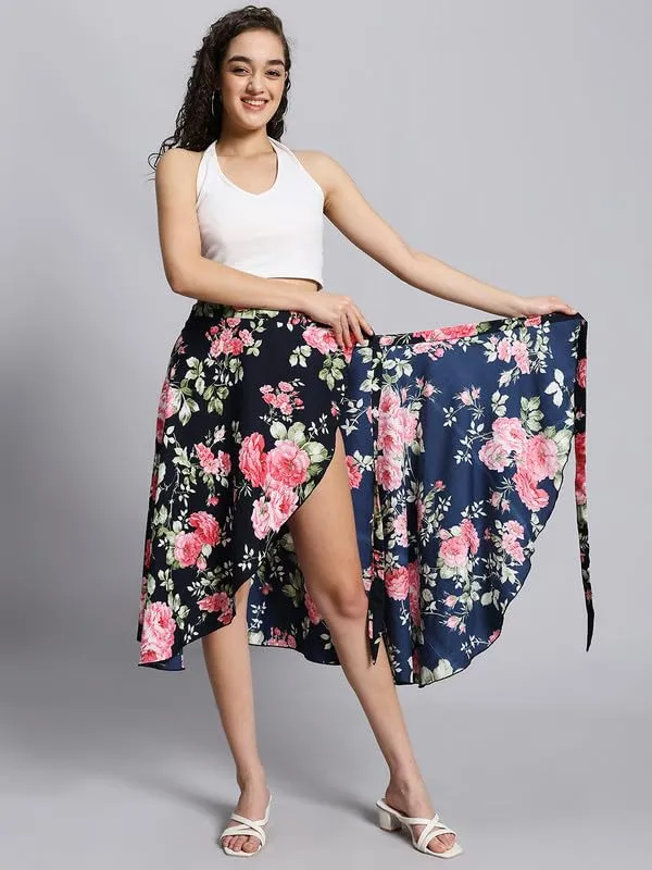 Dark_Blue_Floral_Midi_Textured_Print_Wrap_Around_Maxi_Skirt_|_Wear_Midi_Skirt_For_Women