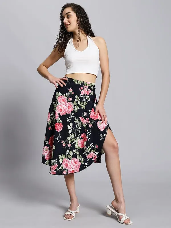 Dark_Blue_Floral_Midi_Textured_Print_Wrap_Around_Maxi_Skirt_|_Wear_Midi_Skirt_For_Women