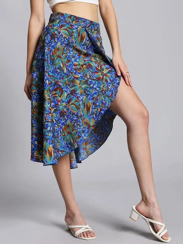 Blue_Floral_Midi_Textured_Print_Wrap_Around_Maxi_Skirt_|_Wear_Midi_Skirt_For_Women