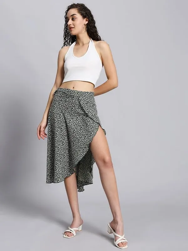 Green_Floral_Midi_Textured_Print_Wrap_Around_Skirt_|_Wear_Midi_Skirt_For_Women
