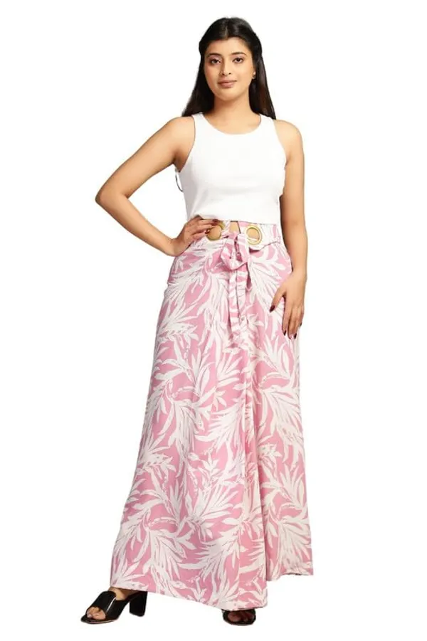 Pink_High-Waist_Cocktail_Wrap_Around_Maxi_Skirt_With_Brass_Ring_Tie-Up_Closure_|_Adjustable_Floor-Length_Saree_Drape_Inspired_Wrap_Skirt_For_Women