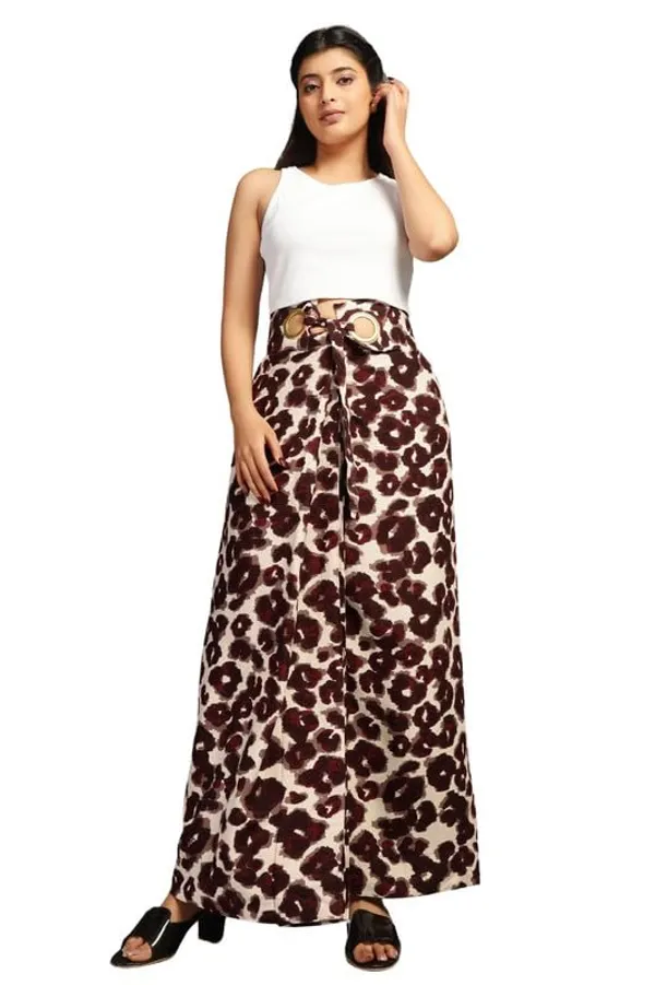 Brown_High-Waist_Cocktail_Wrap_Around_Maxi_Skirt_With_Brass_Ring_Tie-Up_Closure_|_Adjustable_Floor-Length_Saree_Drape_Inspired_Wrap_Skirt_For_Women