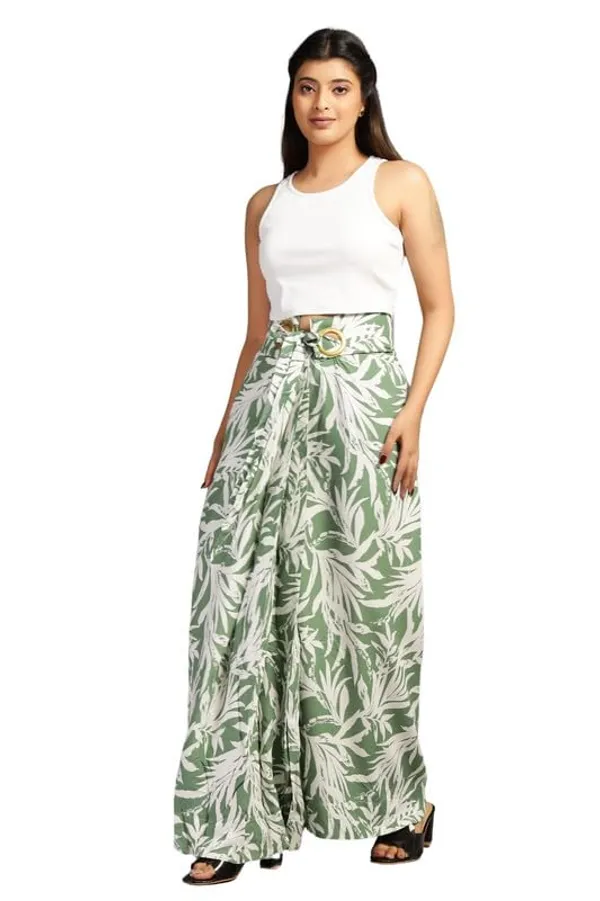 Green_High-Waist_Cocktail_Wrap_Around_Maxi_Skirt_With_Brass_Ring_Tie-Up_Closure_|_Adjustable_Floor-Length_Saree_Drape_Inspired_Wrap_Skirt_For_Women
