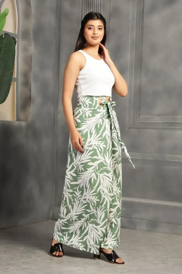 Green_High-Waist_Cocktail_Wrap_Around_Maxi_Skirt_With_Brass_Ring_Tie-Up_Closure_|_Adjustable_Floor-Length_Saree_Drape_Inspired_Wrap_Skirt_For_Women