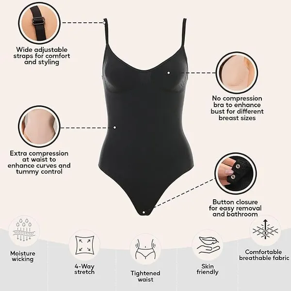 Black_Shapewear_Bodysuit_Tummy_Control_Body_Shaper_Seamless_Sculpting_Snatched_Waist_Trainer_Bodysuit_For_Women