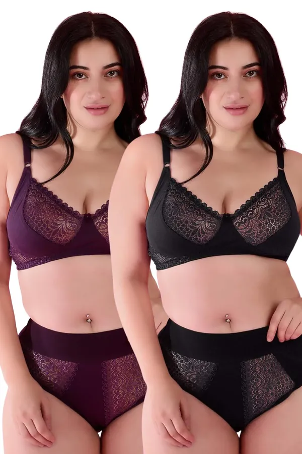 Black_&_Wine_Gorgeous_Bridal_Honeymoon_Cotton_Designer_Bra_Panty_Set_Lace_Push_Up_Non-Wired_Solid_Lingerie_Lace_Bra_And_Hipster_50Mm_Broad_Belt_Panty_Set_And_Lingerie_Set_For_Women_(Pack_Of_2)