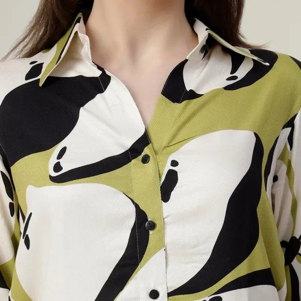 Multicolour_2_Piece_Co-Ords_Set_Premium_Viscose_Rayon_Shirt_Dickey_Collar_Full_Sleeve_Regular_Fit_Casual_Shirt_Trousers_Printed_Design_For_Women