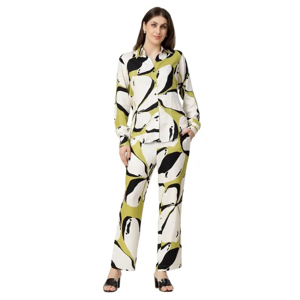 Multicolour_2_Piece_Co-Ords_Set_Premium_Viscose_Rayon_Shirt_Dickey_Collar_Full_Sleeve_Regular_Fit_Casual_Shirt_Trousers_Printed_Design_For_Women