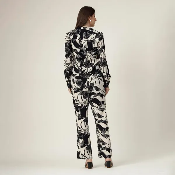 Black_2_Piece_Co-Ords_Set_Premium_Viscose_Rayon_Shirt_Dickey_Collar_Full_Sleeve_Regular_Fit_Casual_Shirt_Trousers_Printed_Design_For_Women