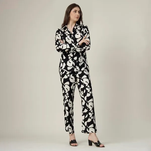 Black_Ivory_2_Piece_Co-Ords_Set_Premium_Viscose_Rayon_Shirt_Dickey_Collar_Full_Sleeve_Regular_Fit_Casual_Shirt_Trousers_Printed_Design_For_Women