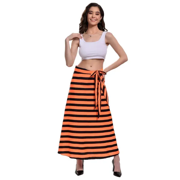 Orange_&_Black_Long_Wrap_Around_Maxi_Skirt_|_Wear_Long_Skirt_For_Women