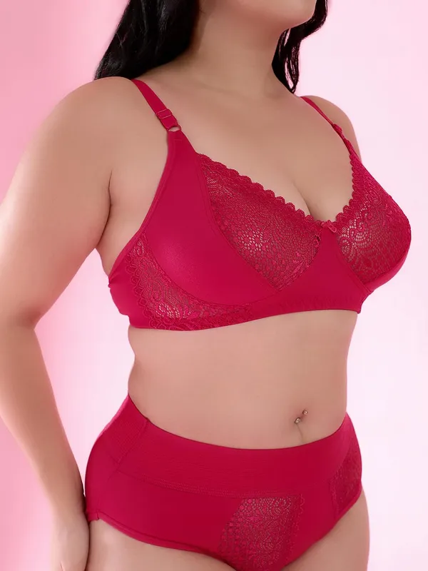 Rani_Gorgeous_Bridal_Honeymoon_Cotton_Designer_Bra_Panty_Set_Lace_Push_Up_Non-Wired_Solid_Lingerie_Lace_Bra_And_Hipster_50Mm_Broad_Belt_Panty_Set_And_Lingerie_Set_For_Women
