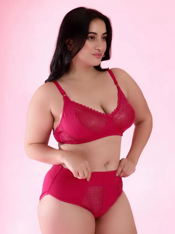Rani_Gorgeous_Bridal_Honeymoon_Cotton_Designer_Bra_Panty_Set_Lace_Push_Up_Non-Wired_Solid_Lingerie_Lace_Bra_And_Hipster_50Mm_Broad_Belt_Panty_Set_And_Lingerie_Set_For_Women