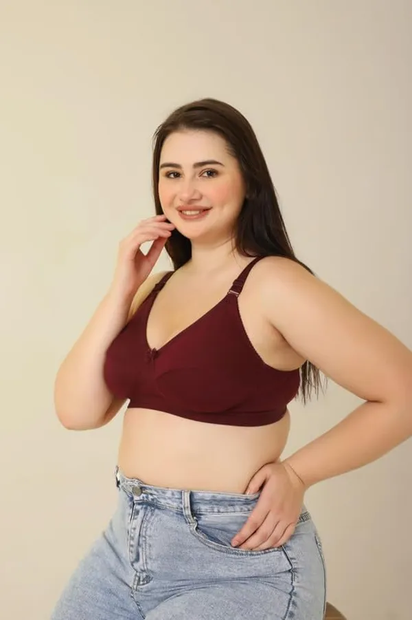 Maroon_Everyday_Non_Padded_Bra_Full_Support_Bra_Wirefree_Adjustable_Straps_Anti_Bacterial_For_Women