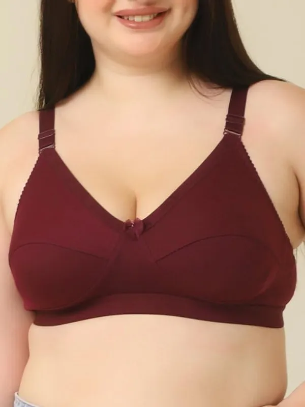 Maroon_Everyday_Non_Padded_Bra_Full_Support_Bra_Wirefree_Adjustable_Straps_Anti_Bacterial_For_Women