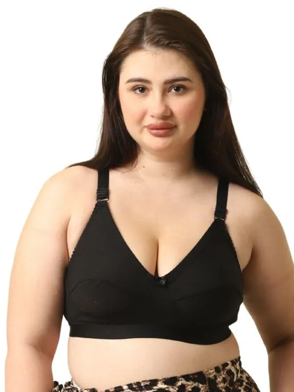 Black_Everyday_Non_Padded_Bra_Full_Support_Bra_Wirefree_Adjustable_Straps_Anti_Bacterial_For_Women